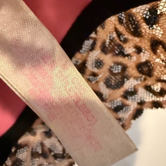 Victoria's Secret PINK Bralette Women's Medium Brown Animal Print Push Up - Picture 6 of 7